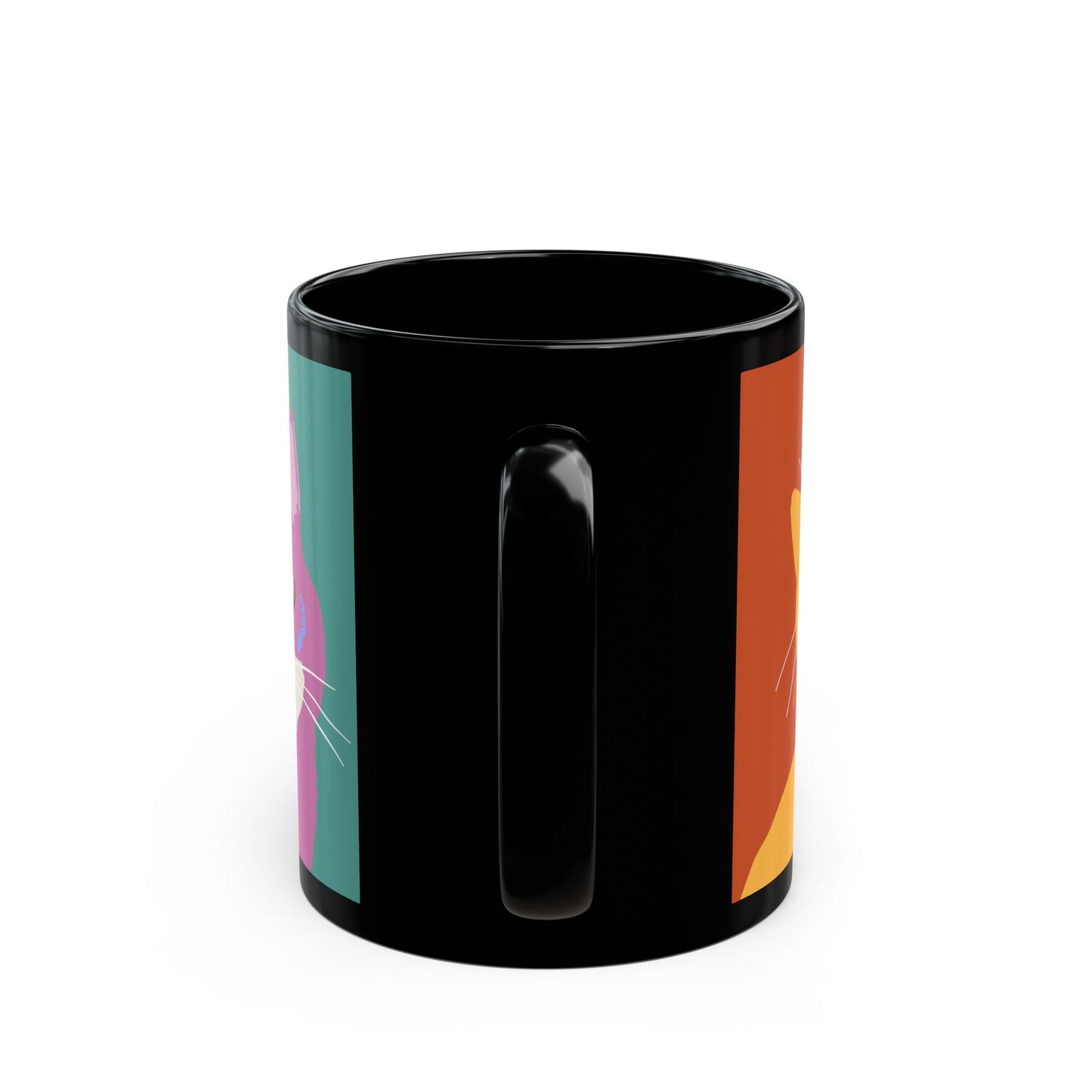 Rosie and Roxie Cat Black Mug