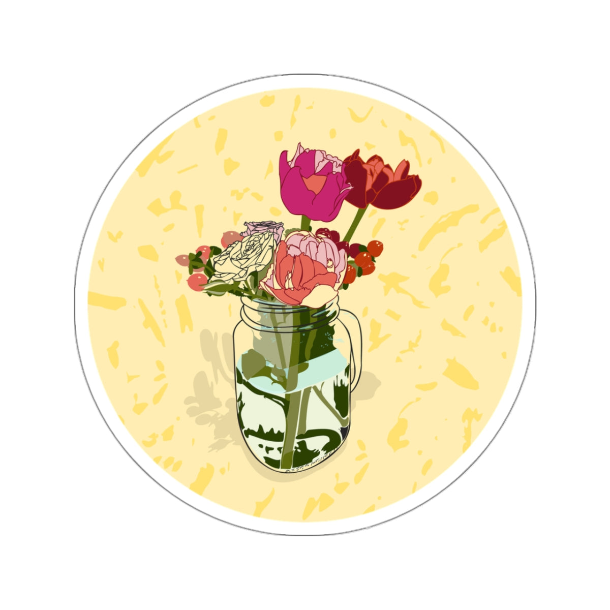 Mason Jar Flowers Stickers