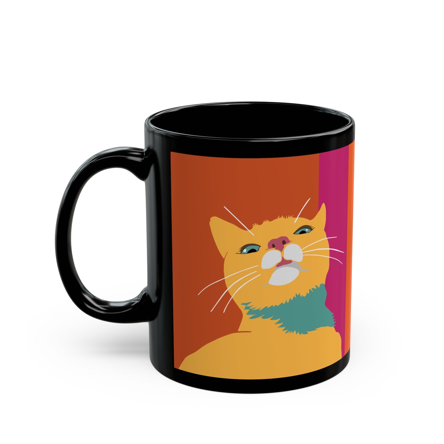 Rosie and Roxie Cat Black Mug