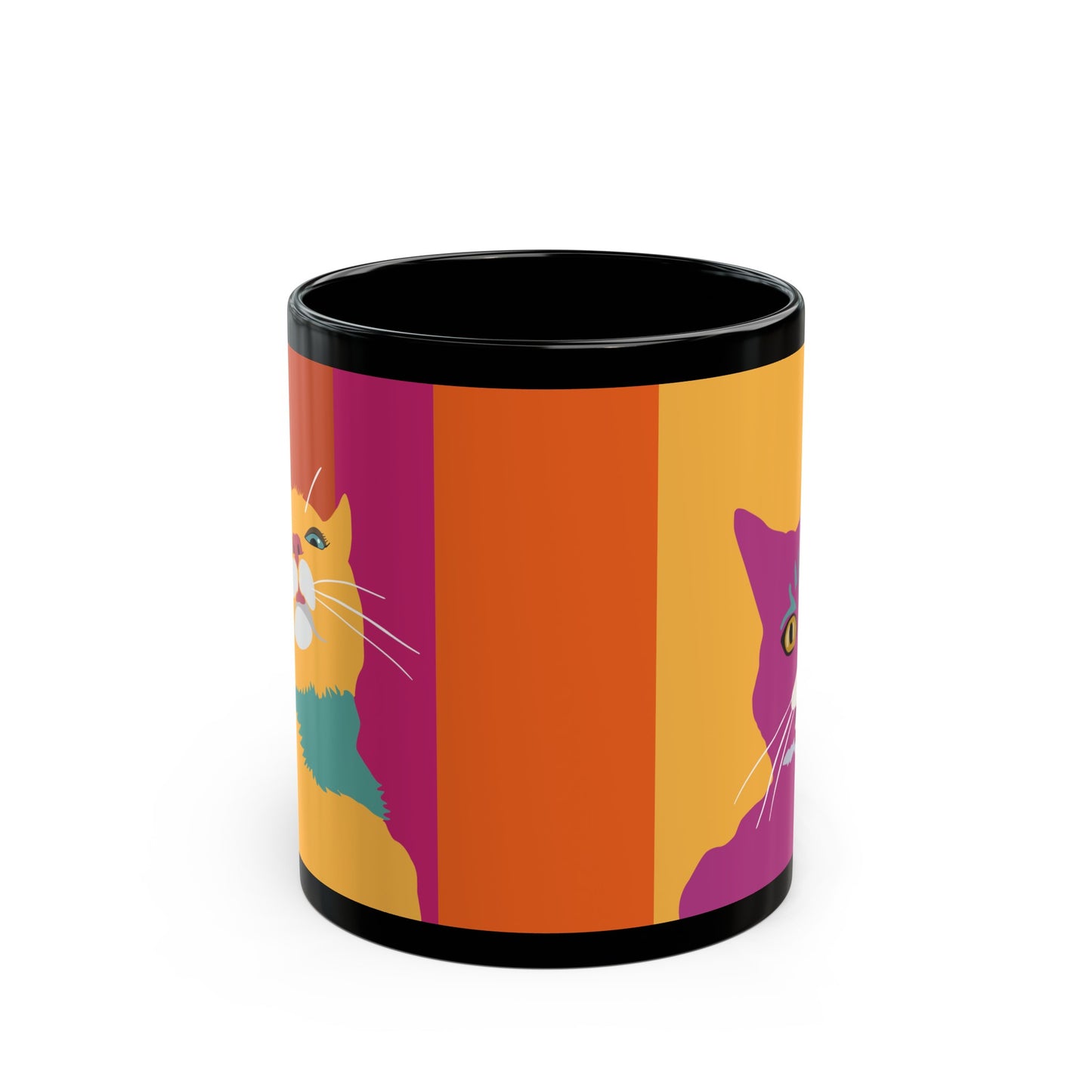 Rosie and Roxie Cat Black Mug