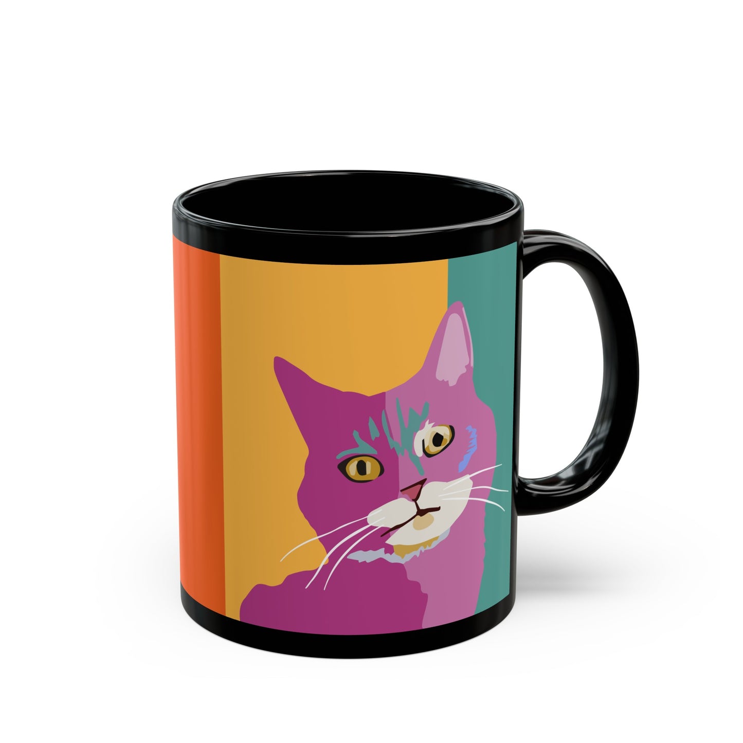 Rosie and Roxie Cat Black Mug